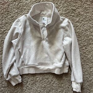 All in Motion Gray Polo Collar Cropped Sweatshirt